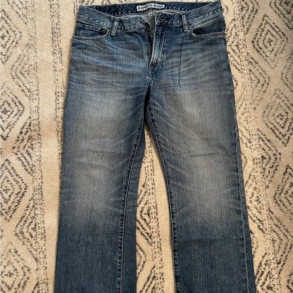 Express Men's Blue Bootcut Jeans